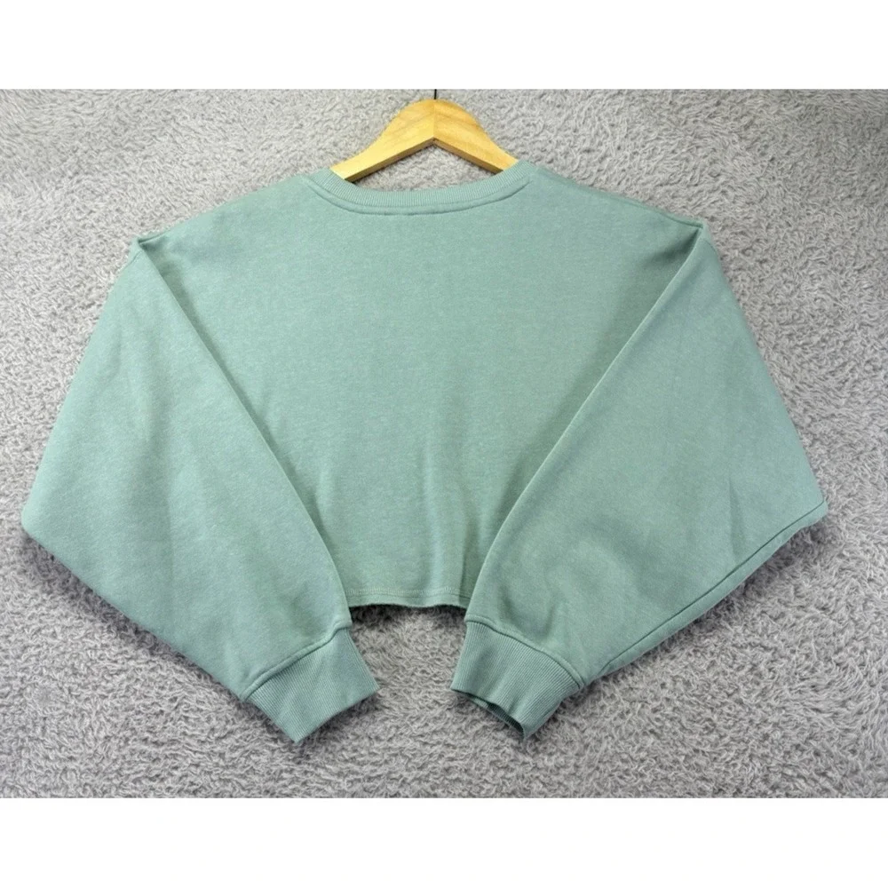 Roxy Womens XS Morning Hike Cropped Sweatshirt Blue Always Salty Fleece Beach